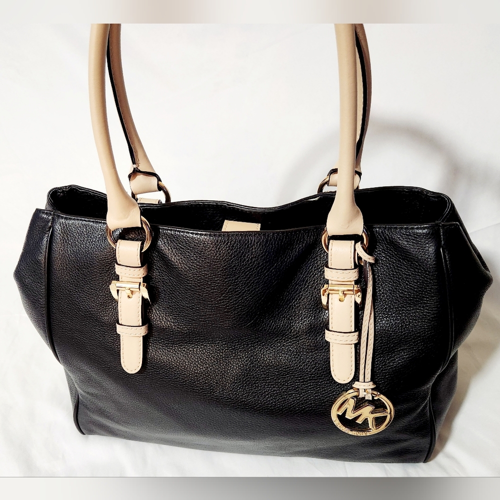 Michael Kors Jet Set Saffiano Shoulder Tote Bag Black - Picture 3 of 14